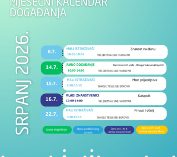 Najava besplatnih radionica u srpnju. 